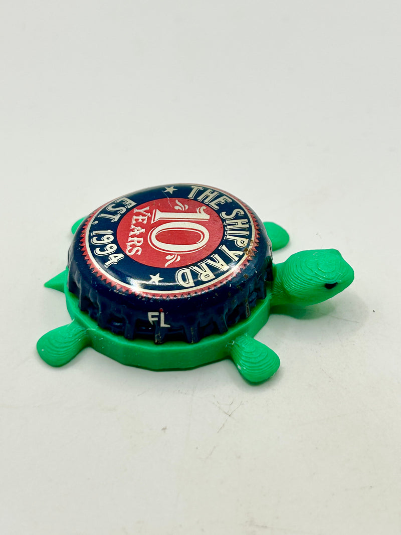 Shipyard Brewing (10 Years) - Bottle Cap Magnet Turtle Shell Shocked Art