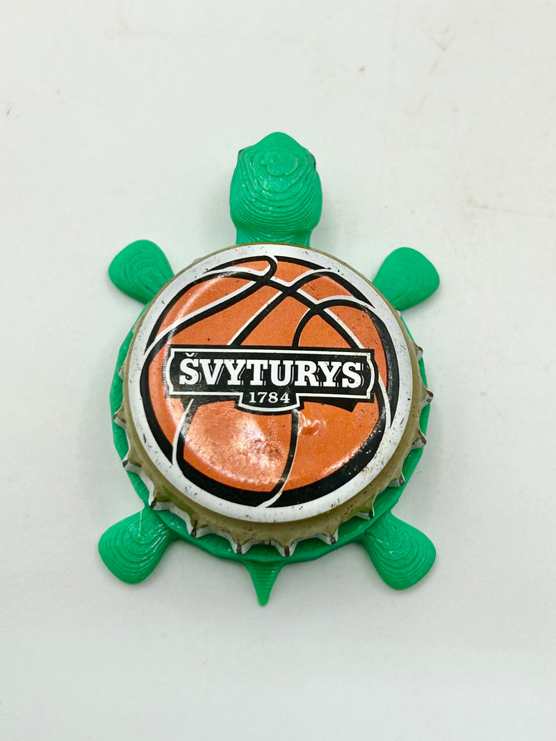 Svyturys (Lithuania) - Bottle Cap Magnet Turtle Shell Shocked Art