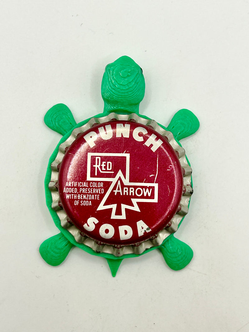 Red Arrow Punch Soda - Bottle Cap Magnet Turtle (Copy) Shell Shocked Art