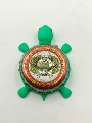 St Petersburg (Russia Beer) - Bottle Cap Magnet Turtle Shell Shocked Art