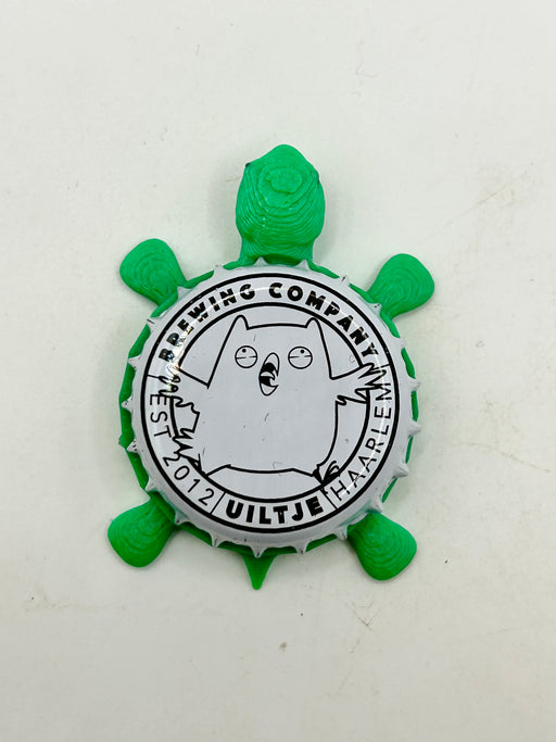 Uiltje Brewing - Bottle Cap Magnet Turtle Shell Shocked Art