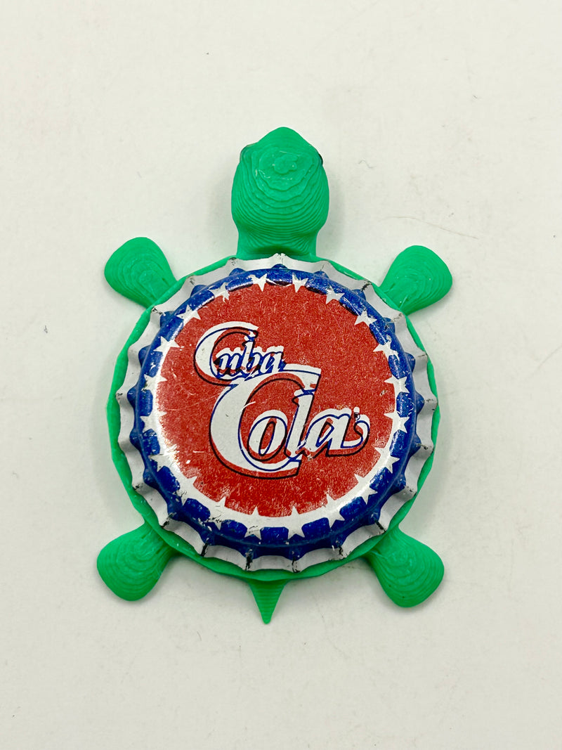 Cuba Cola - Bottle Cap Magnet Turtle Shell Shocked Art
