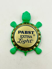 Pabst Extra Light - Bottle Cap Magnet Turtle Shell Shocked Art