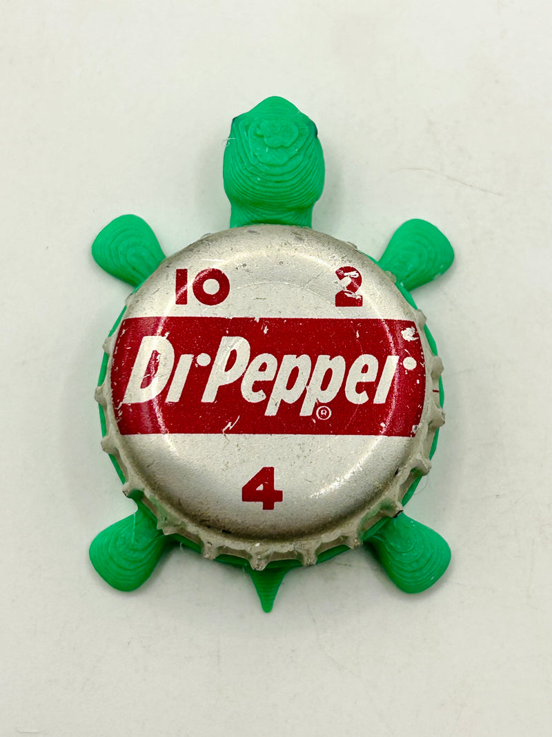 Dr Pepper Soda (Vintage 10,2,4) - Bottle Cap Magnet Turtle Shell Shocked Art