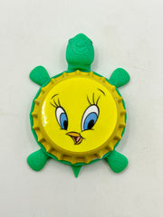 Tweety Bird, Looney Tunes - Bottle Cap Magnet Turtle (Copy) Shell Shocked Art