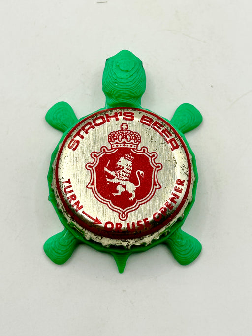 Stroh’s Beer (Red, Vintage) - Bottle Cap Magnet Turtle Shell Shocked Art