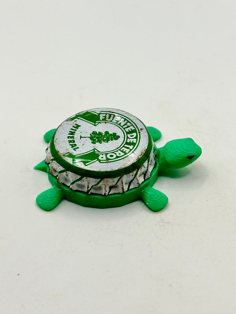 Fuente de Teror Mineral Water - Bottle Cap Magnet Turtle Shell Shocked Art