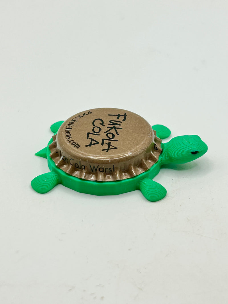 Fukola Soda - Bottle Cap Magnet Turtle Shell Shocked Art