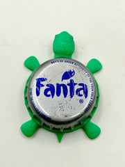 Fanta Soda (Silver, International) - Bottle Cap Magnet Turtle (Copy) Shell Shocked Art