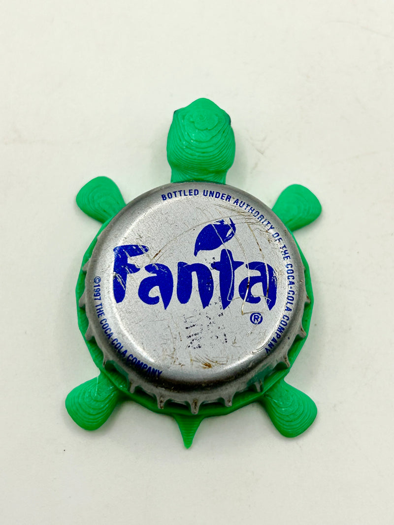 Fanta Soda (Silver, International) - Bottle Cap Magnet Turtle (Copy) Shell Shocked Art