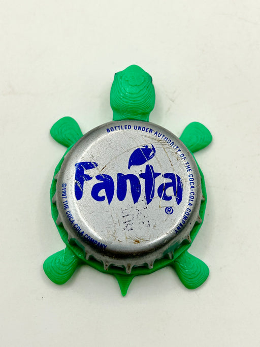 Fanta Soda (Silver, International) - Bottle Cap Magnet Turtle (Copy) Shell Shocked Art