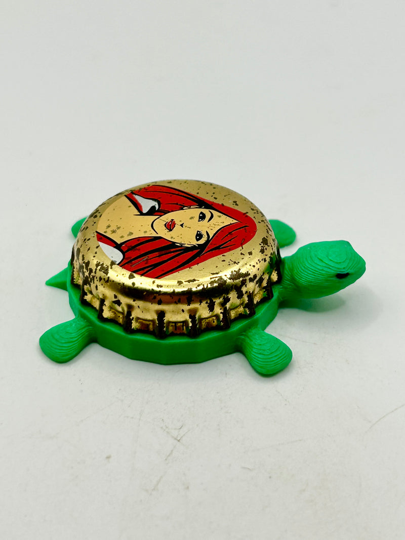 Cervena Selka (Russia) - Bottle Cap Magnet Turtle Shell Shocked Art