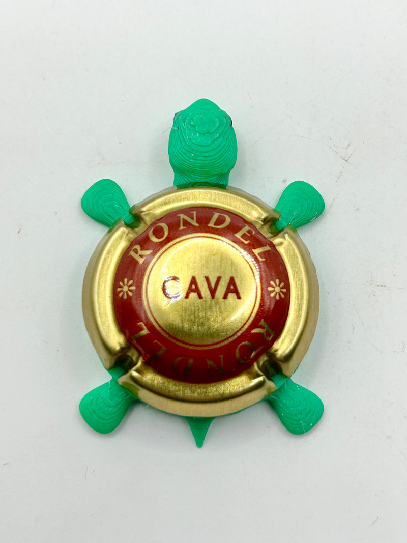 Rondel Cava (Red, Grapes) - Bottle Cap Magnet Turtle (Copy) Shell Shocked Art
