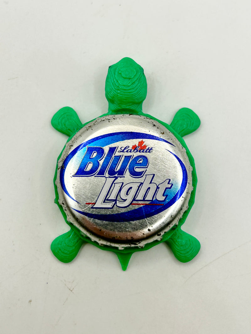 Labatt Blue Light (Blue Text) - Bottle Cap Magnet Turtle Shell Shocked Art