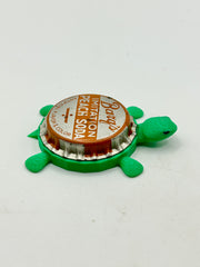 Barq’s Peach Soda - Bottle Cap Magnet Turtle Shell Shocked Art