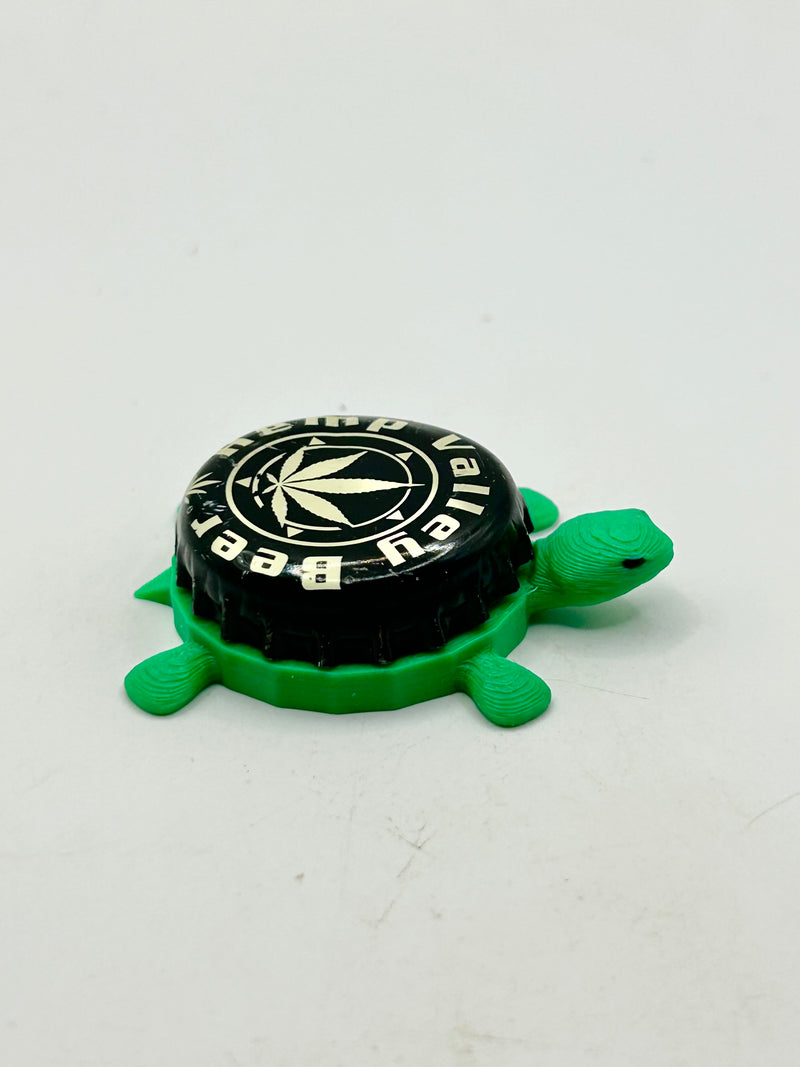 Hemp Valley Brewing- Bottle Cap Magnet Turtle Shell Shocked Art