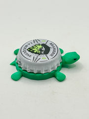 La Bouquine Brasserie - Bottle Cap Magnet Turtle Shell Shocked Art