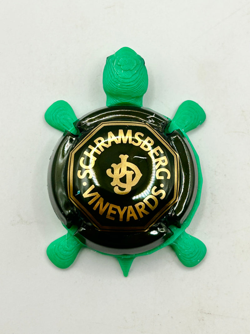 Schramsberg Vineyards (Dark Green) - Bottle Cap Magnet Turtle Shell Shocked Art