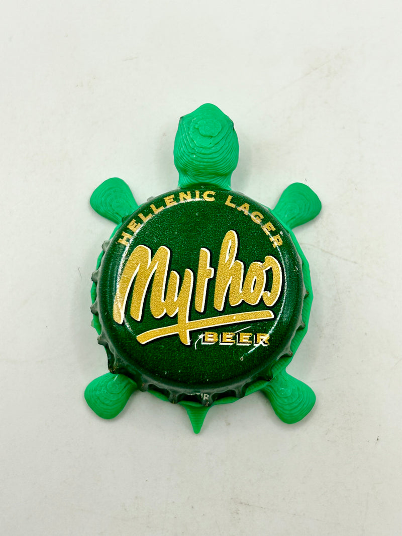 Mythos Beer (Flat) - Bottle Cap Magnet Turtle (Copy) Shell Shocked Art