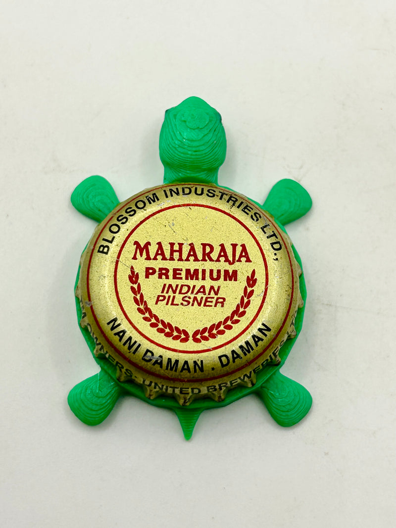 Maharaja Premium (India) - Bottle Cap Magnet Turtle Shell Shocked Art