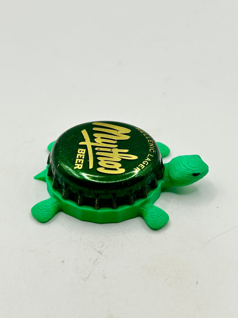 Mythos Beer (Glossy) - Bottle Cap Magnet Turtle (Copy) Shell Shocked Art
