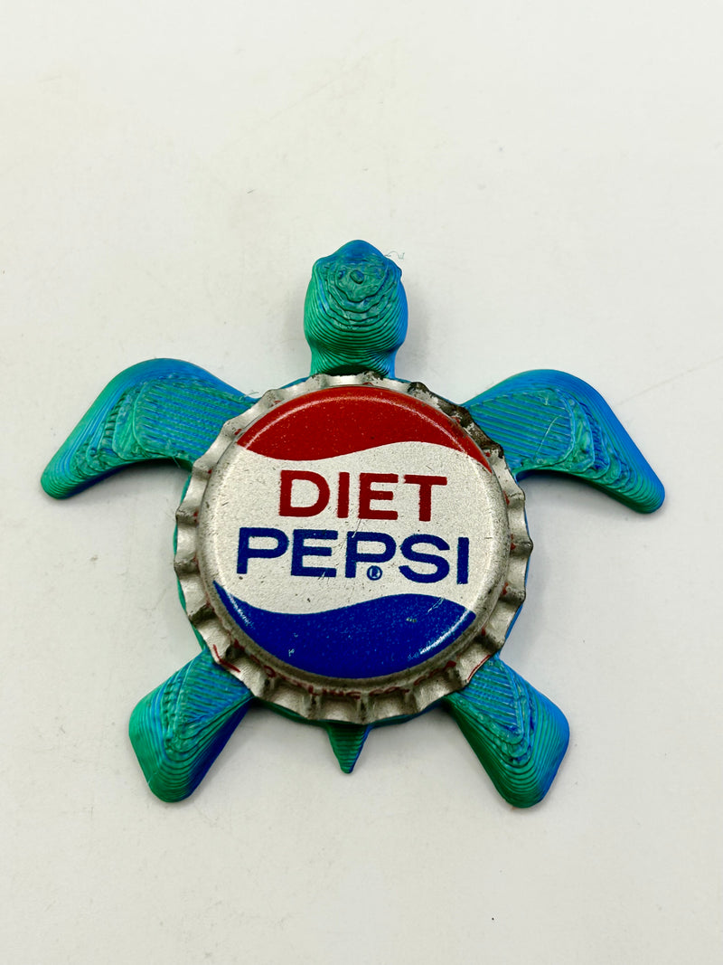 Diet Pepsi - Sea Turtle Bottle Cap Magnet Shell Shocked Art