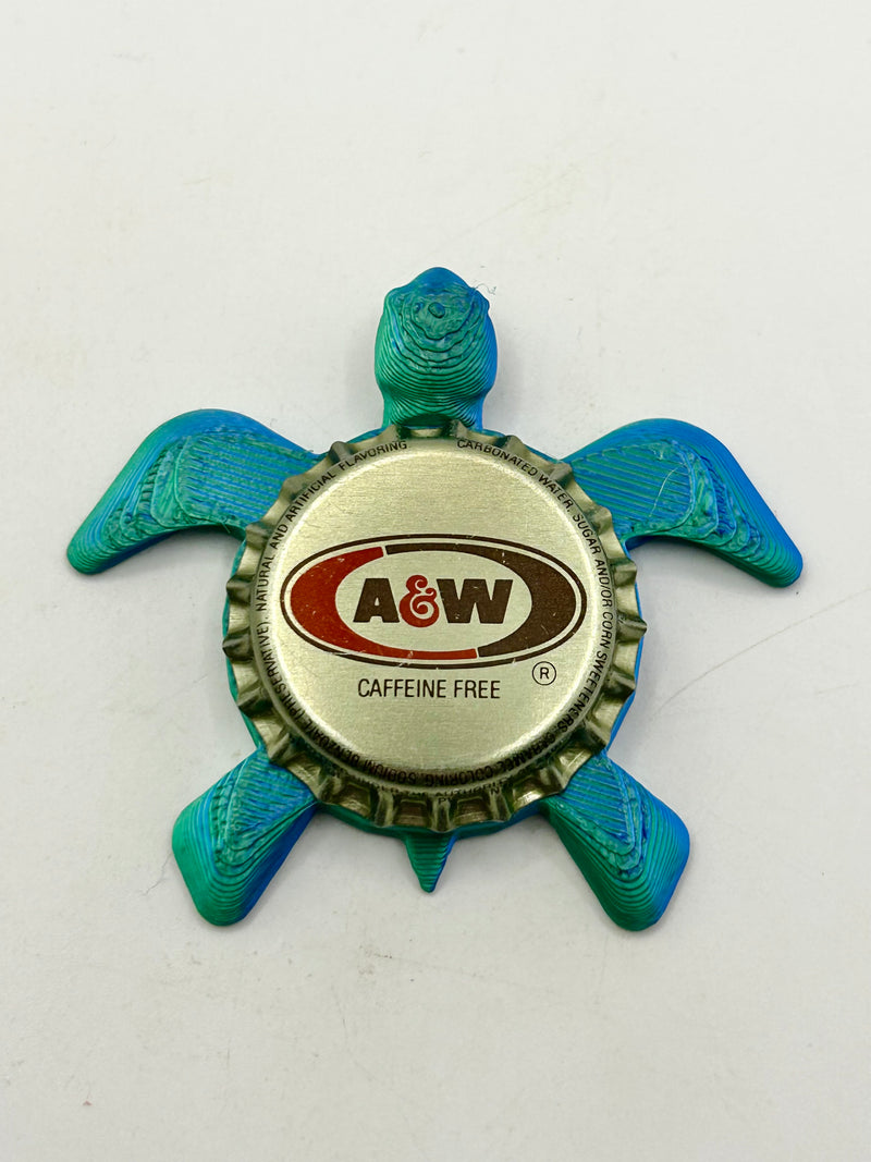 A&W Root Beer (Vintage) - Sea Turtle Bottle Cap Magnet Shell Shocked Art