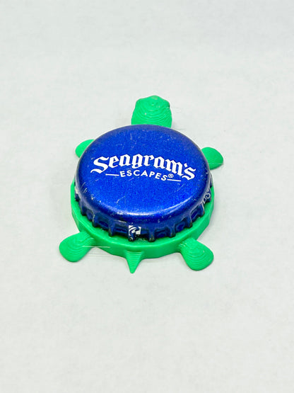 Seagrams Escapes - Bottle Cap Magnet Turtle Shell Shocked Art