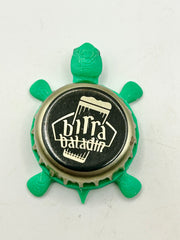 Birra Baladin (Italy) - Bottle Cap Magnet Turtle Shell Shocked Art