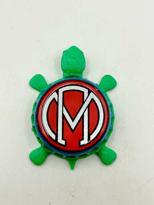 Mamos Beer - Bottle Cap Magnet Turtle Shell Shocked Art
