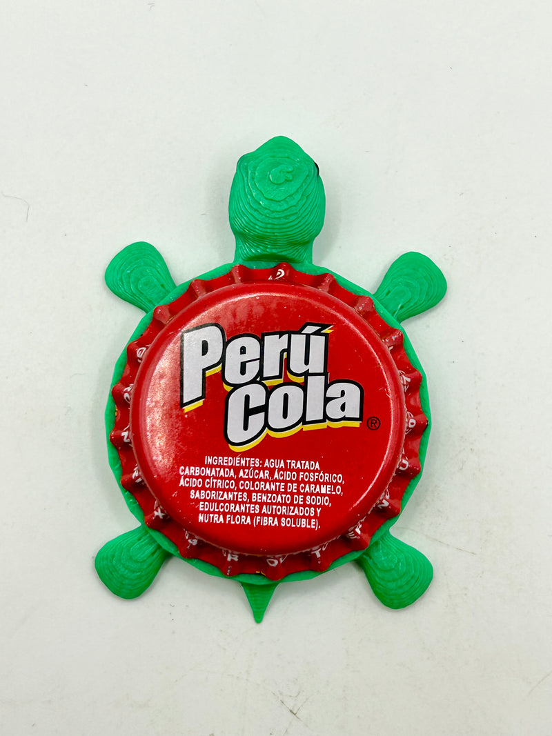 Peru Cola - Bottle Cap Magnet Turtle (Copy) Shell Shocked Art