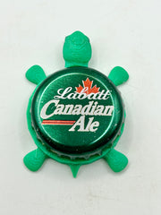 Labatt Blue Canadien Ale - Bottle Cap Magnet Turtle Shell Shocked Art