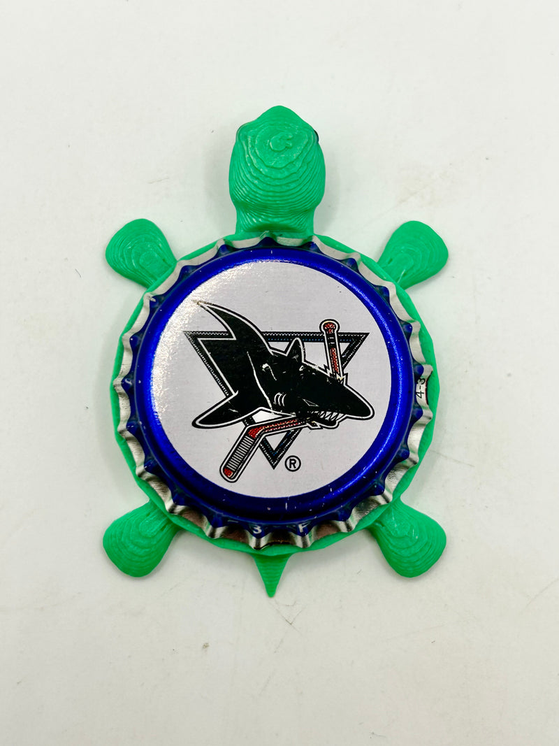 San Jose Sharks (Labatt Brewing) - Bottle Cap Magnet Turtle Shell Shocked Art