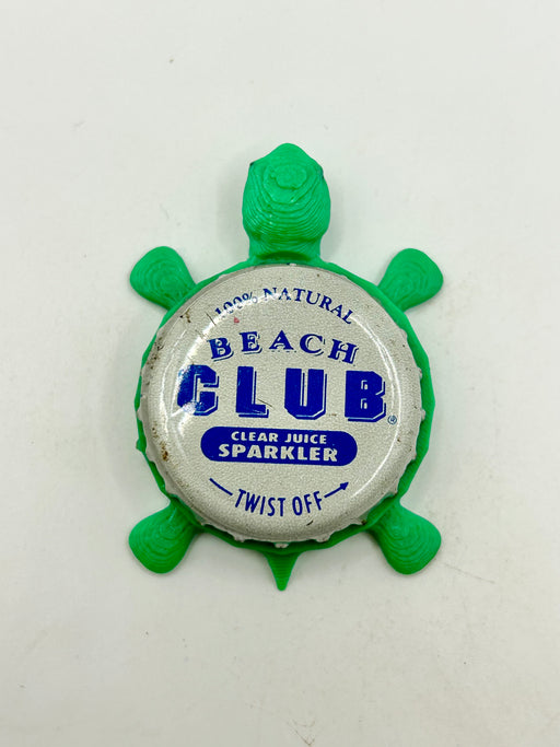 Beach Club Clear Juice Sparkler - Bottle Cap Magnet Turtle Shell Shocked Art