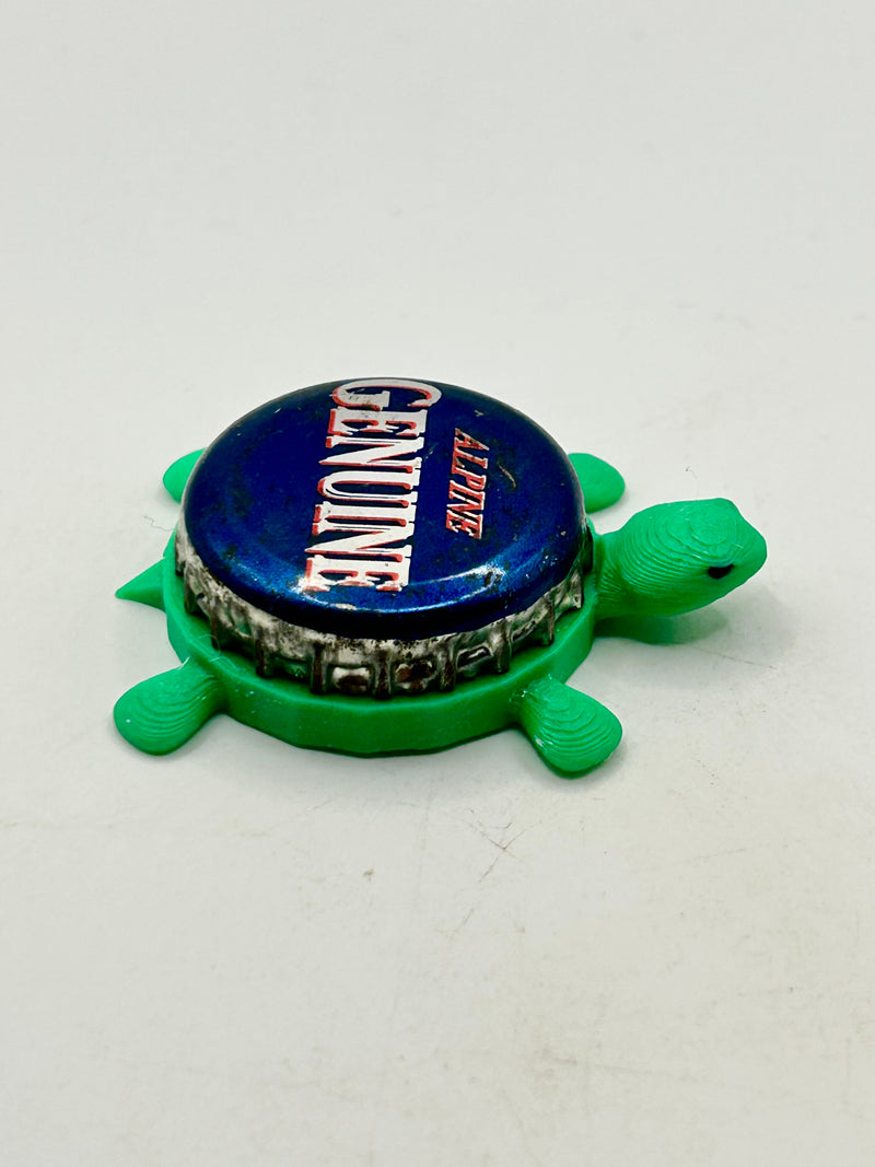 Alpine Genuine Beer - Bottle Cap Magnet Turtle (Copy) Shell Shocked Art
