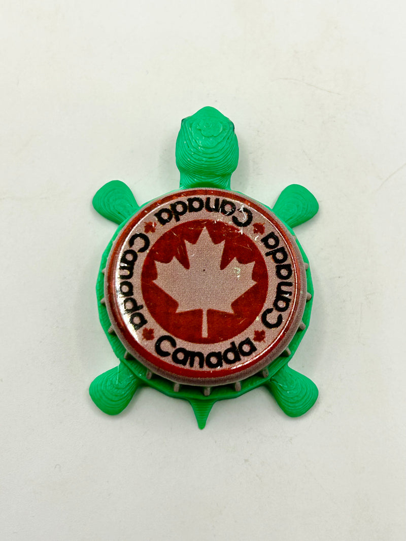Canada - Bottle Cap Magnet Turtle Shell Shocked Art