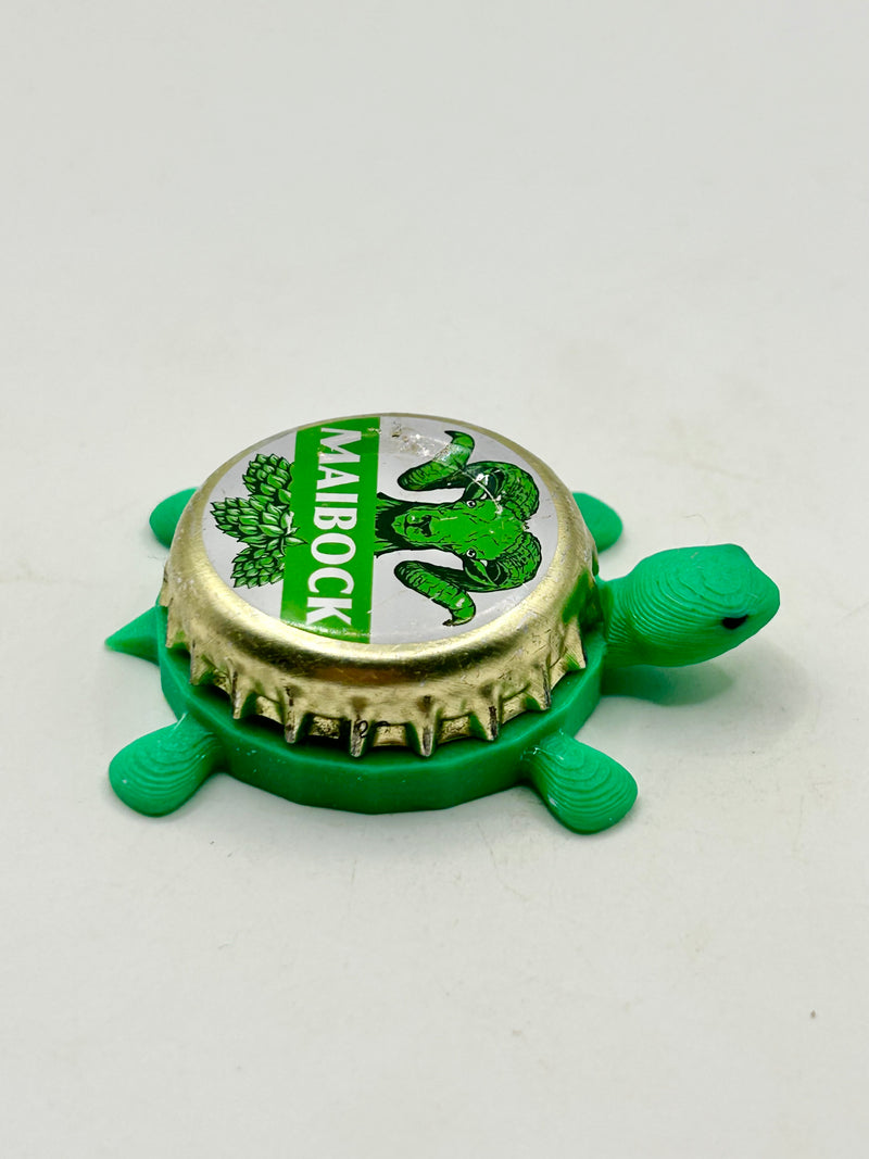 Maibock (Bitburger Brewing) - Bottle Cap Magnet Turtle Shell Shocked Art