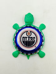 Edmonton Oilers (Labatt Brewing) - Bottle Cap Magnet Turtle Shell Shocked Art