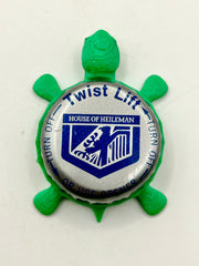 Heileman’s Brewing (Blue Logo) - Bottle Cap Magnet Turtle Shell Shocked Art