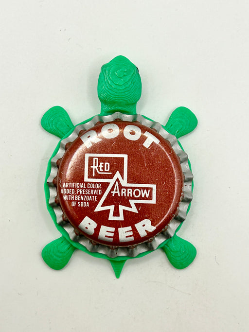 Red Arrow Root Beer - Bottle Cap Magnet Turtle Shell Shocked Art
