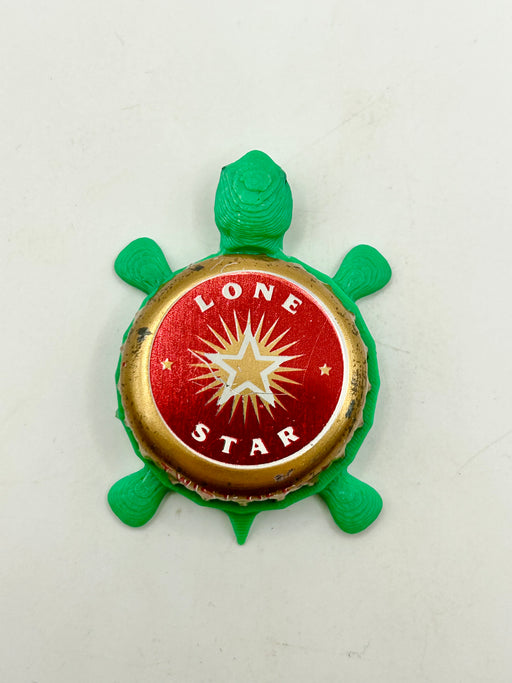 Lone Star Beer (Star) - Bottle Cap Magnet Turtle Shell Shocked Art