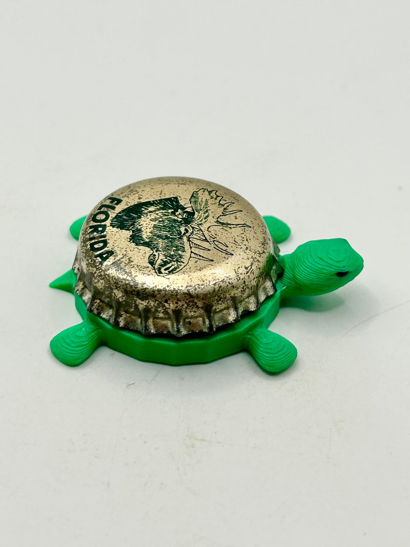 Moosehead Beer (Moose, Florida)- Bottle Cap Magnet Turtle Shell Shocked Art