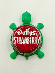 Duffy’s Strawberry Soda - Bottle Cap Magnet Turtle Shell Shocked Art