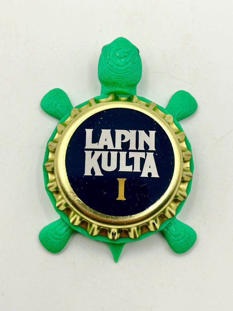 Lapin Kulta I - Bottle Cap Magnet Turtle Shell Shocked Art