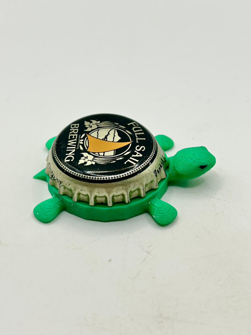 Full Sail Brewing, Orange Sail (Black Vintage) - Bottle Cap Magnet Turtle Shell Shocked Art