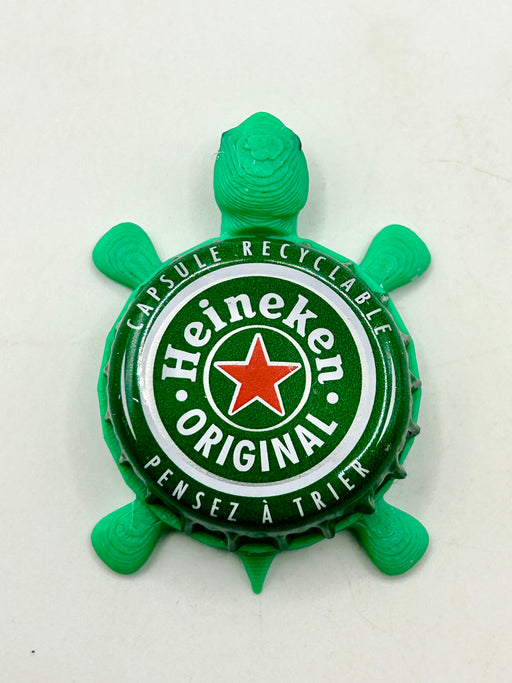 Heineken Beer (International) - Bottle Cap Magnet Turtle Shell Shocked Art