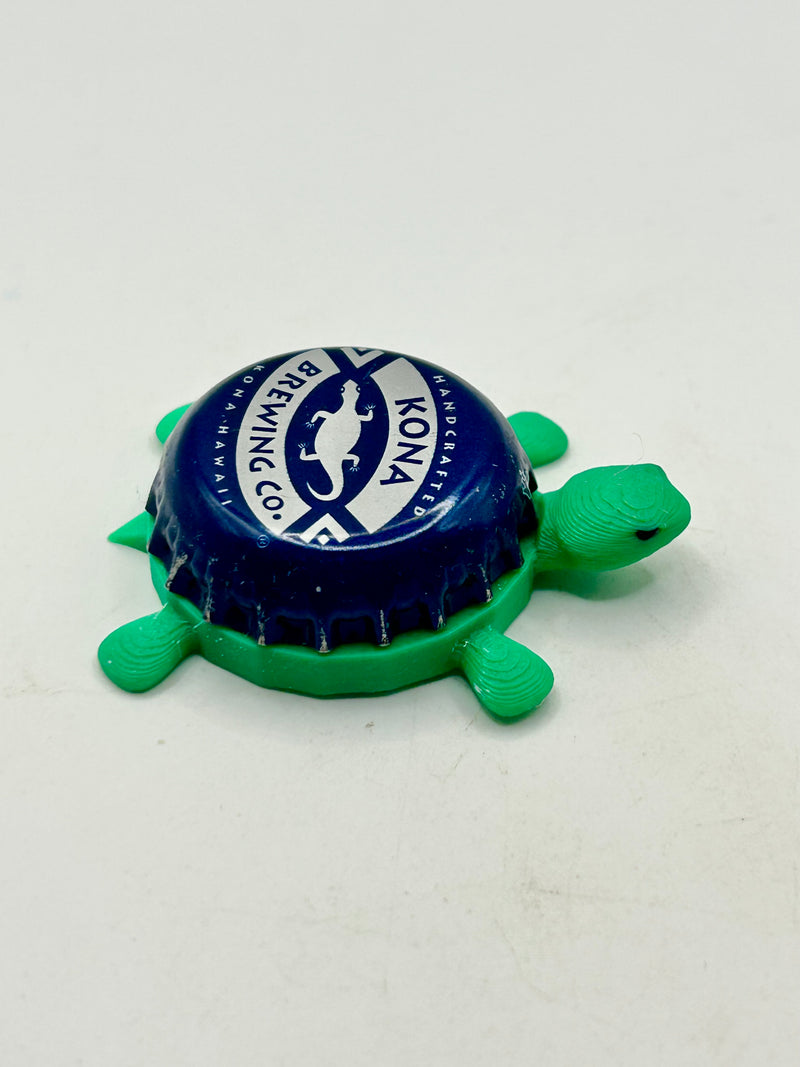 Kona Brewing (Dark Blue, Vintage) - Bottle Cap Magnet Turtle Shell Shocked Art