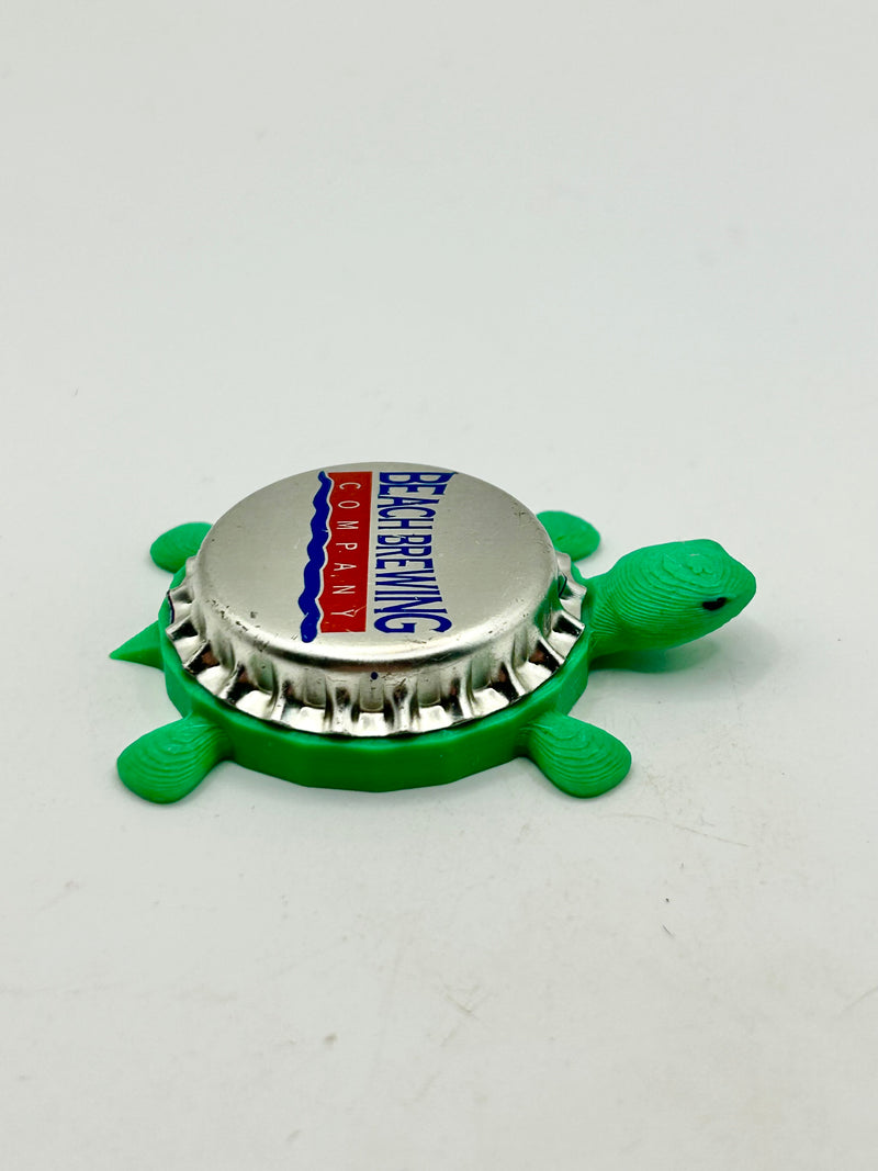 Beach Brewing - Bottle Cap Magnet Turtle Shell Shocked Art
