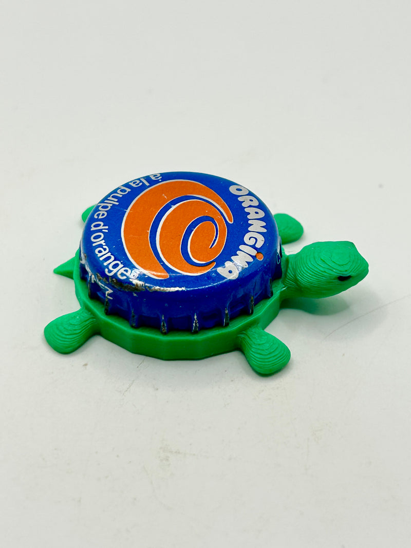 Orangina Soda - Bottle Cap Magnet Turtle (Copy) Shell Shocked Art