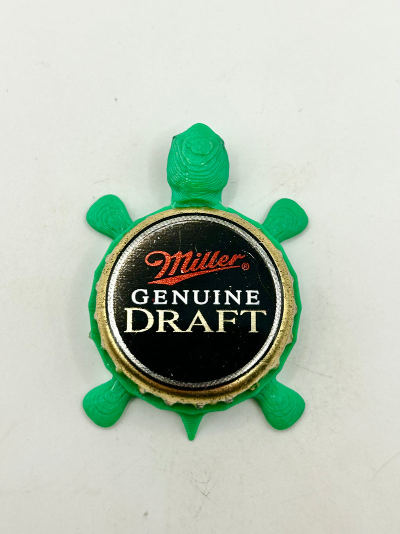Miller Genuine Draft - Bottle Cap Magnet Turtle Shell Shocked Art